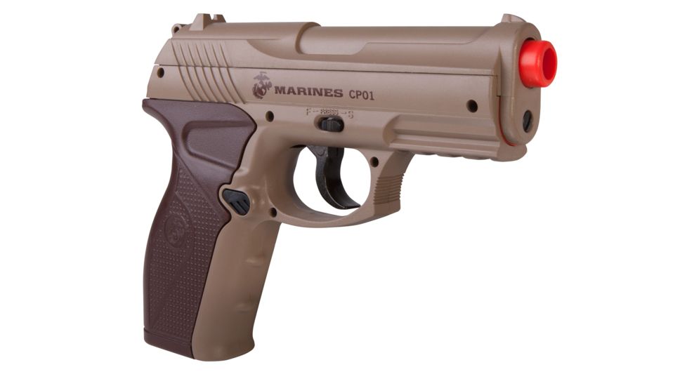 Crosman Marines CP01 Airsoft Pistol, Tan/Brown, MCCP01
