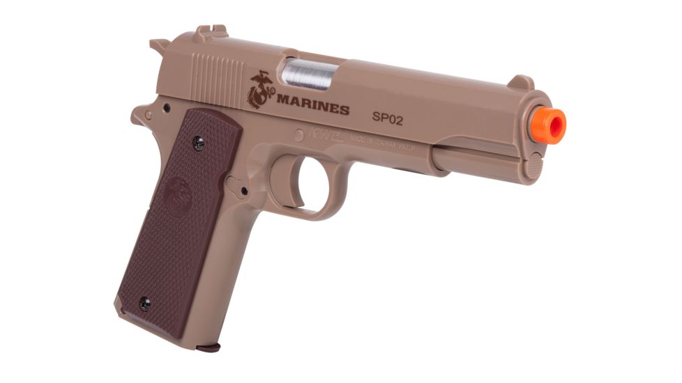 Crosman Marines SP02 Airsoft Pistol, Tan/Brown, MCSP02