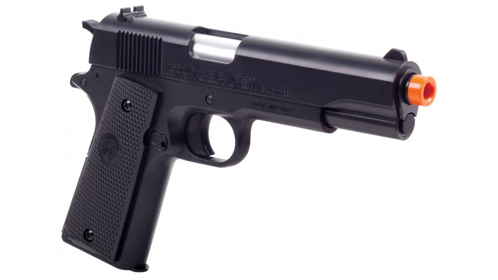 Crosman Stinger P311 6mm Spring Powered Single Shot Airsoft Pistol, Black, ASP311B