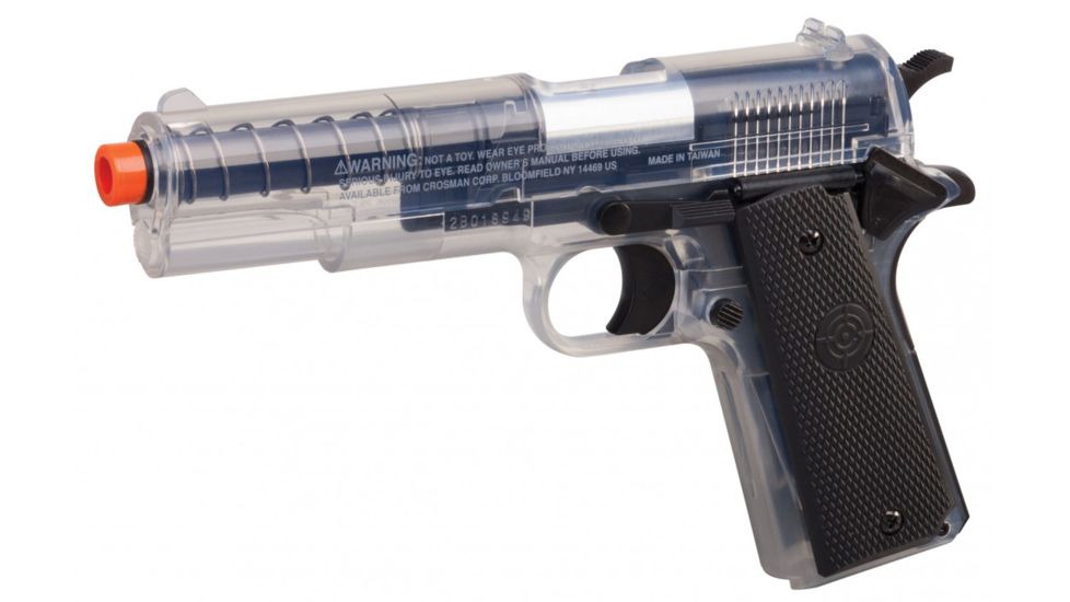 Crosman Stinger P311 6mm, Spring Powered, Single Shot Airsoft Pistol, Clear/Black, ASP311C