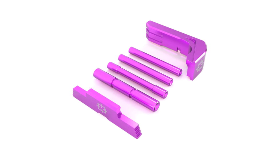 Cross Armory 3-Piece Kit 4 Pin Set, P80, Extended Mag Catch, Extended Slide Lock, PURPLE, Small, CRP80OKPL