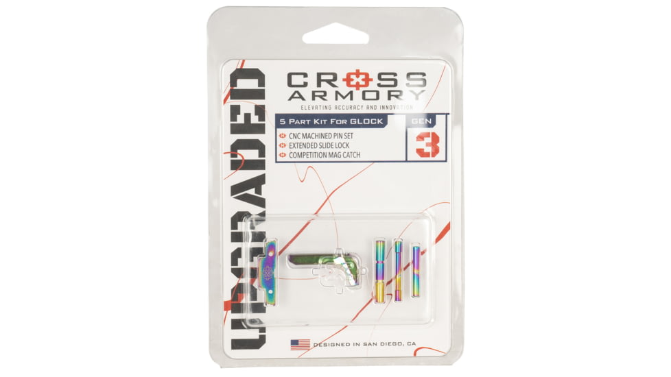 Cross Armory 3 Piece Upgrade Kit, Glock P80 Gen 1-3, Rainbow, CRGOKRB