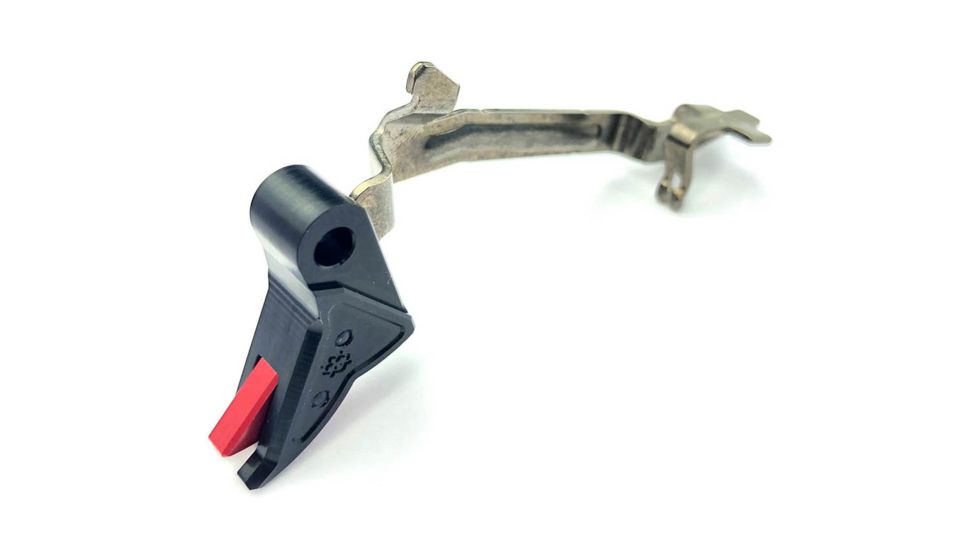 Cross Armory Enhanced Flat Faced Trigger for P80 Gen 1 - 3 w/Bar, Aluminum, 9mm, Anodized Black Finish, crP80Tb
