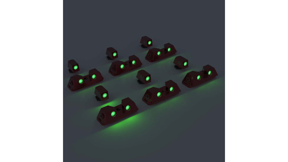 Cross Armory Glow-In-The-Dark Pistol Sights, Black, Standard, crGSs-bk