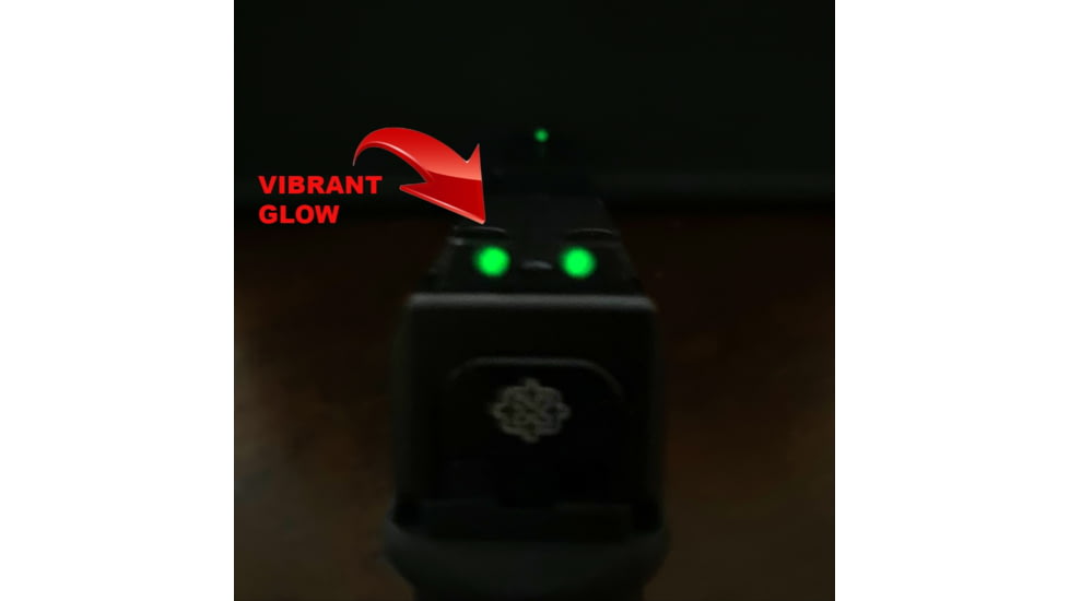 Cross Armory Glow-In-The-Dark Pistol Sights, Black, Tall, crGSt-bk