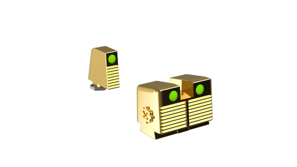 Cross Armory Glow-In-The-Dark Pistol Sights, Gold, Tall, crGSt-gd