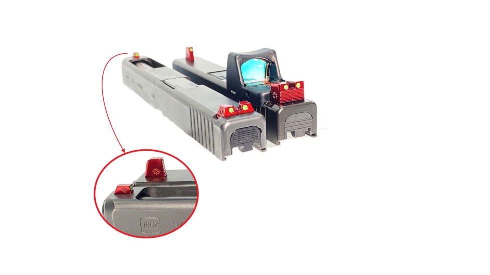 Cross Armory Glow-In-The-Dark Pistol Sights, Red, Standard, crGSs-rd