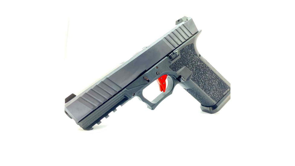 Cross Armory P80 9mm Trigger w/ Bar, Drop-in Shoe &amp; 3.5 Spring, Gen1-3, Flat Faced, Anodized Aluminum, Red/Red Safety, crP80Tdi-rd