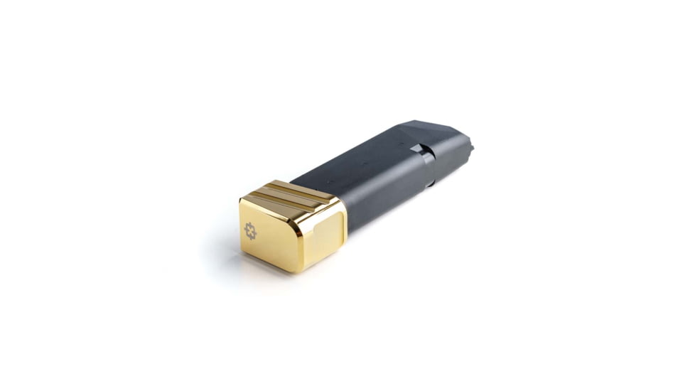 Cross Armory Magazine Extension +5 for Glock 19/23/32 Gen 1-5, Gold, Small, crG+5ME-g19gd-5RD