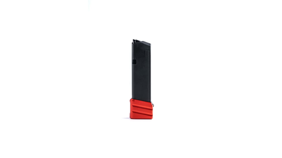 Cross Armory Weighted Base Plate +0 Magazine Extension, Glock Gen 1-5 19/23/32, Red, crG+0ME-g19rd