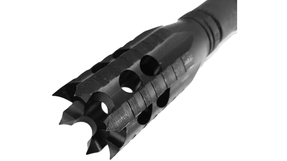 Infinite Product Solutions Gen 1 Crowning Scepter Muzzle Brake, .223 Remington/5.56x45mm NATO/9mm Luger/.22 Hornet/17 Hornady Magnum Rimfire/.350 Legend, 1/2x28, Black Oxide, 1228-CROWN-FH-BS-CW
