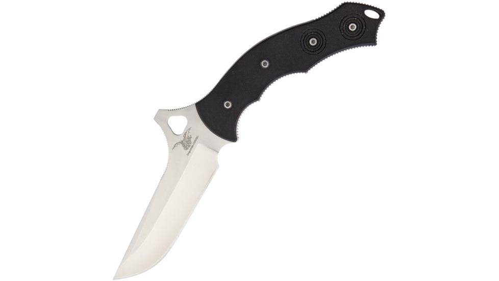 CSSD/SC Bram Frank Design LLC Bowie Magnum Fixed Blade Knife, 5in, Stainless Steel, Standard Edge, Satin, Black, G10 Handle CSSD15