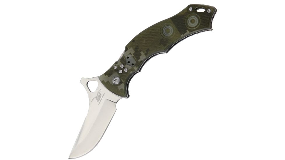 CSSD/SC Bram Frank Design LLC Bowie Standard Digi Camo Folding Knife,3in,8Cr13MoV Steel,Bowie,Digital Camo,G10 Handle CSSD06