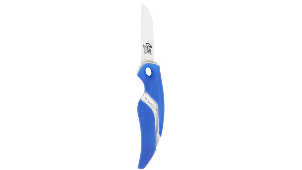 Cuda 2.5in Titanium Bonded Bait Knive, Titanium Bonded Blade, Non-Slip Cuda Scale Pattern Grips, 18834