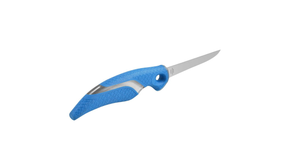 Cuda 4in Titanium Bonded Fillet Knive, German 4116 Corrosion Resistant Stainless Steel Blade, Non-Slip Cuda Scale Pattern Grips, 18853