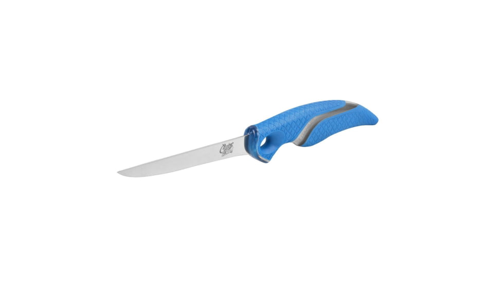 Cuda 4in Titanium Bonded Fillet Knive, German 4116 Corrosion Resistant Stainless Steel Blade, Non-Slip Cuda Scale Pattern Grips, 18853