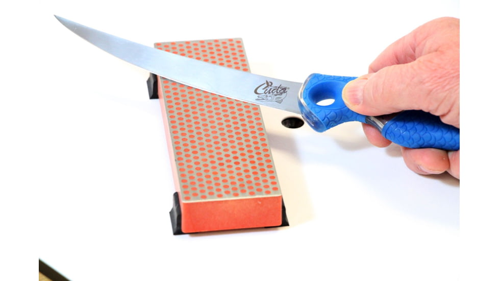 Cuda 6in Titanium Bonded Curved Boning Knive, Titanium Bonded Blade, Non-Slip Cuda Scale Pattern, 18833