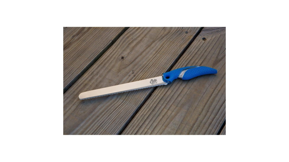 Cuda 9in Titanium Bonded Chunk Knive, Titanium Bonded Blade, Non-Slip Cuda Scale Pattern Grips, 18830