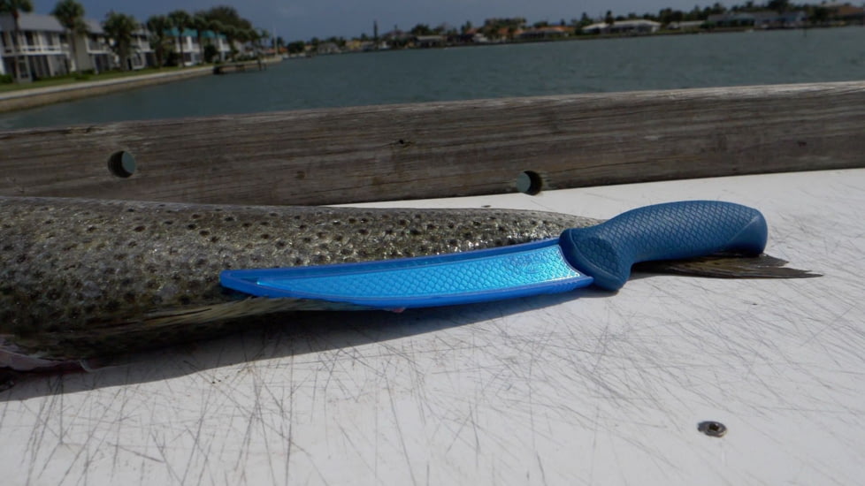 Cuda AquaTuff Wide Fillet Knife with Blade Cover, Blue, 7in, 23046