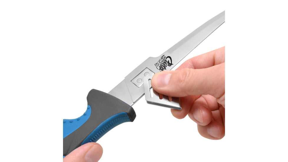 Cuda Interchangeable Knife Set, 4in/ 7in/ Fillet Blades, Handle and Sheath, Blue/Grey, 23070