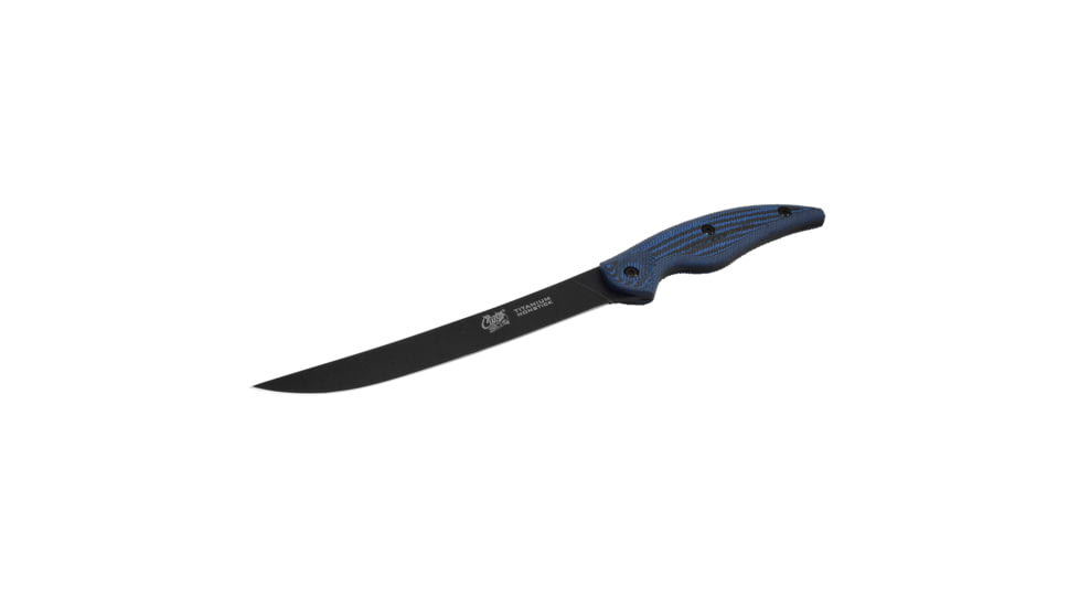 Cuda Knives Cuda 7 in Wide Fillet Fixed Blade Knife, 7in, Standard Edge, Black, 18126