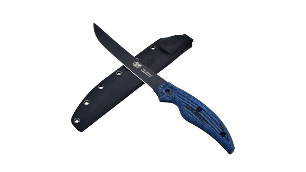 Cuda Knives Cuda 7 in Wide Fillet Fixed Blade Knife, 7in, Standard Edge, Black, 18126