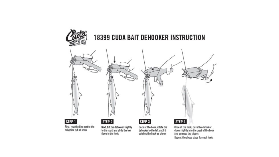Cuda Knives Cuda Bait Dehooker Knife, 8 overall, Blue ABS handle, 18399