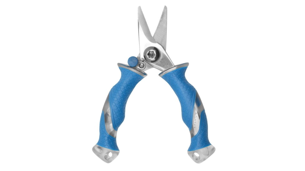 Cuda Knives Cuda Mini Snip, 5.25 overall, Blue non-slip Cuda pattern synthetic handle, 23028