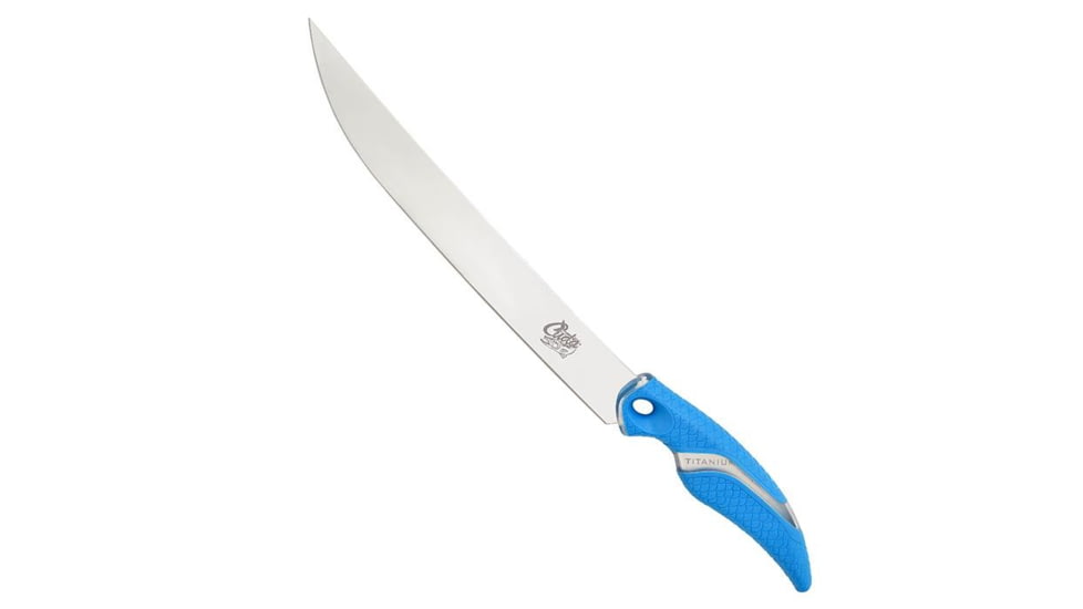 Cuda Knives Cuda Semi Flex Fillet 10 in Fixed Blade Knife, 10in, German 4116 Steel, Standard Edge, Blue, Synthetic Handle, 18120