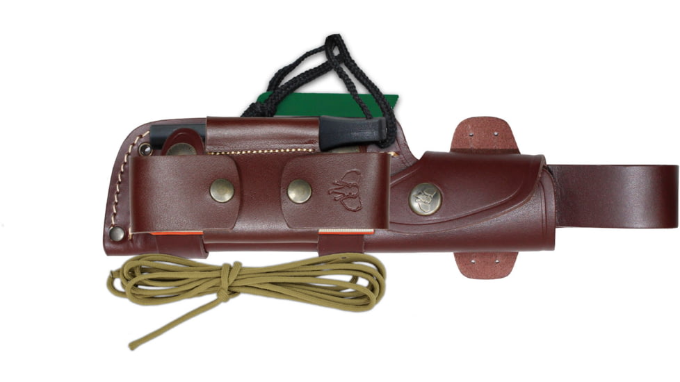 Cudeman 124 Quality Fixed Blade Knife, 12 cm, Bohler N-695 Steel, Brown Micarta w/ Black Liners, Brown Leather Sheath, 124-XC