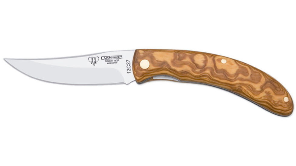 Cudeman 374 Quality Folding Knife, 8.5 cm, 12C27 Steel, Satin Olive Wood, 374-L