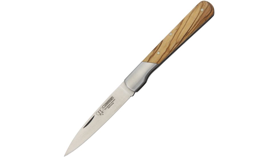 Cudeman Olive Wood Folder Folding Knife,3.5in,Standard Edge,Olive Wood Handle CUD409L