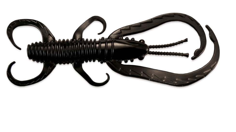 Culprit Flutter Craw, 3in, Black, 12ct, Bag, FC312-10