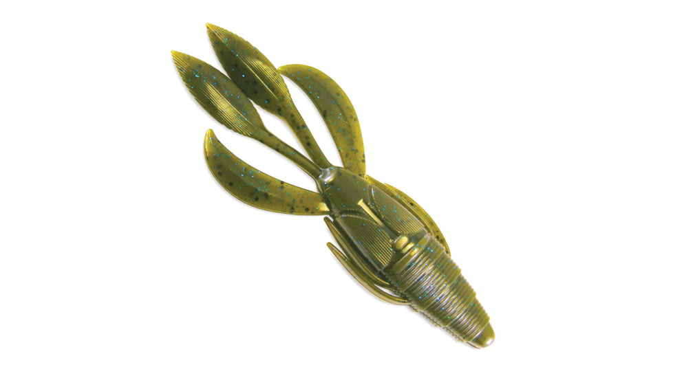 Culprit Flutter Craw, 4in, 6 Pack, Green Pumpkin Blue Flake, IB406-70