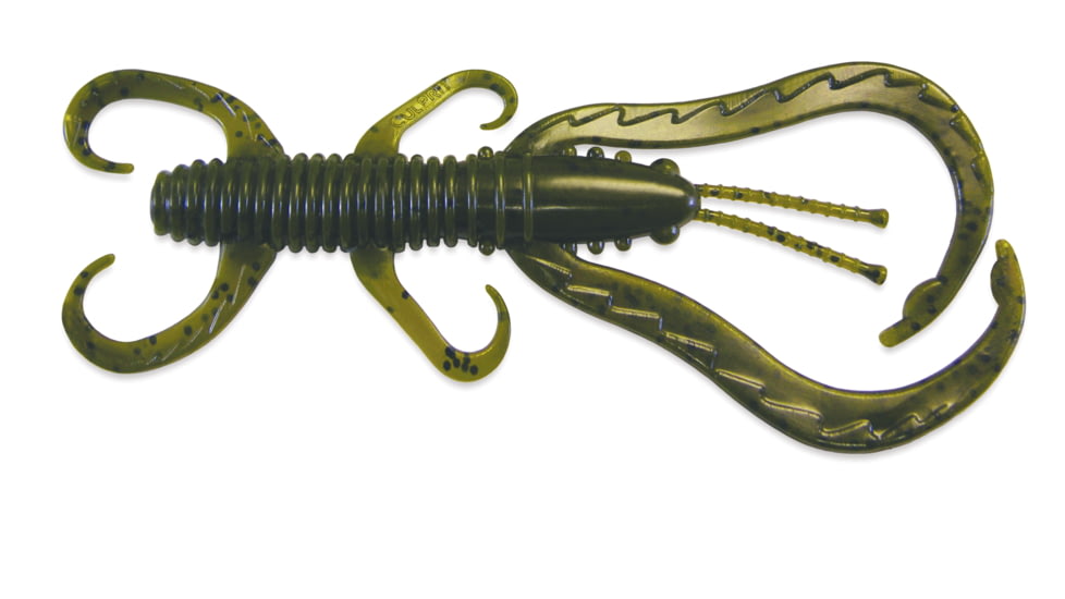 Culprit Flutter Craw Creature Bait, 4, 4in, Green Pumpkin, FC408-J2