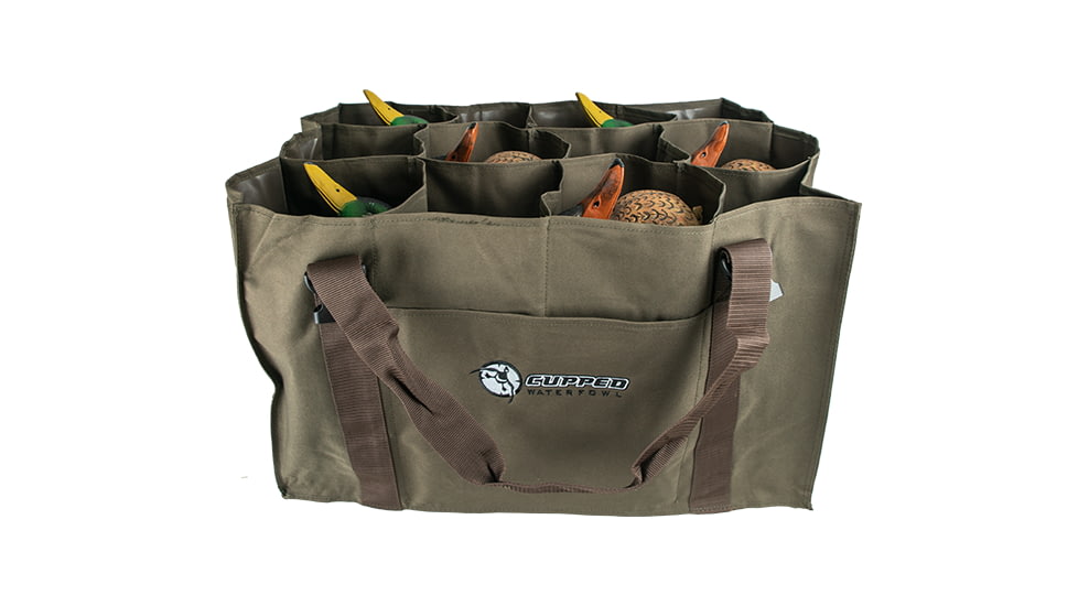 Cupped Waterfowl Outdoors 12 Slot Duck Bag, Green, CU8017