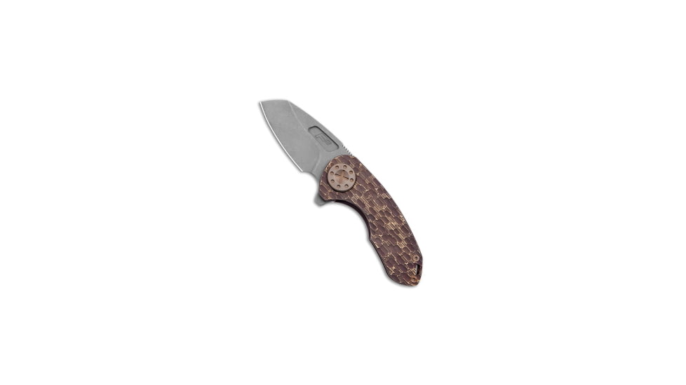 Curtiss Knives F3 Compact Folding Knife, 2.50in, CPM MagnaCut, Sheepsfoot Blade, Titanium, Bronze Handle, Root Beer Ti WF, Bronze/Gray, 6.25 inch, BHQ-178887