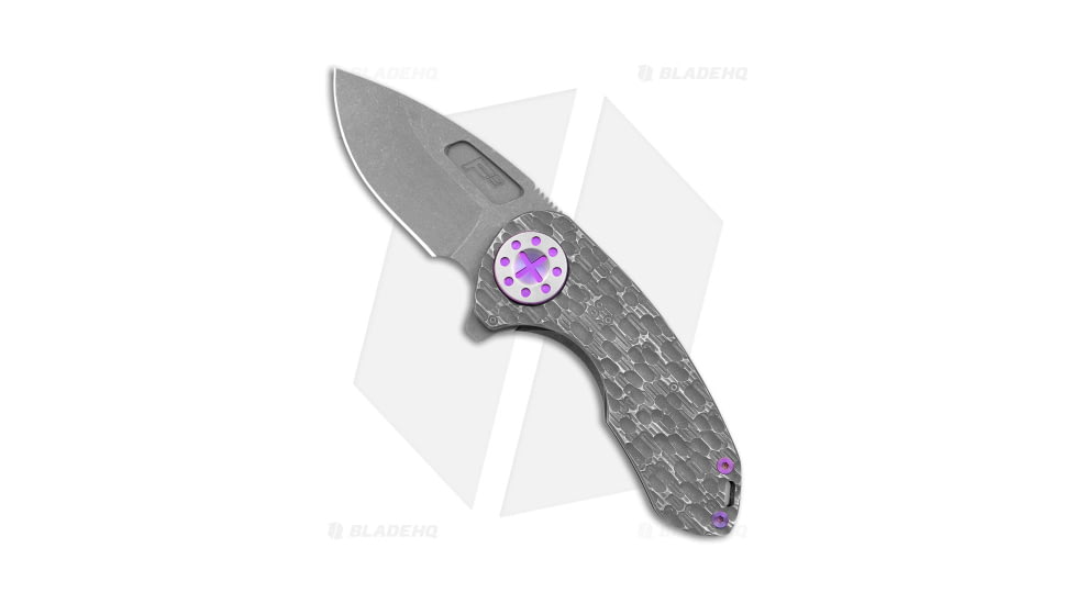Curtiss Knives F3 Compact Folding Knife, 2.50in, CPM MagnaCut, Drop Point Blade, Titanium, Gray Handle, FJ Milled Ti/Pink, Gray/Gray, 6.25 inch, BHQ-178856