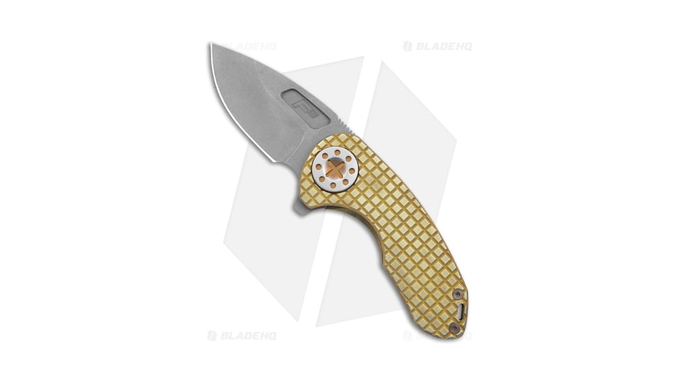 Curtiss Knives F3 Compact Folding Knife, 2.50in, CPM MagnaCut, Drop Point Blade, Titanium, Yellow Handle, Frag Milled Ti/Yellow, Yellow/Gray, 6.25 inch, BHQ-178869