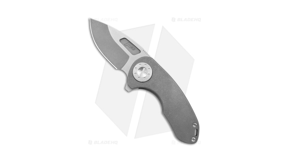 Curtiss Knives F3 Compact Folding Knife, 2.50in, CPM MagnaCut, Drop Point Blade, Titanium, Gray Handle, Ti/Two Tone, Gray/Gray, 6.25 inch, BHQ-178873