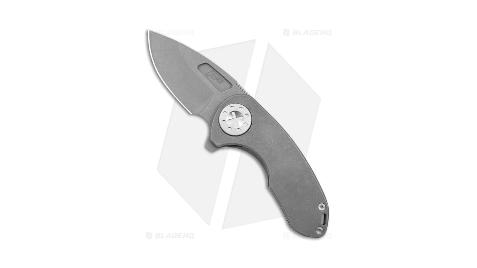 Curtiss Knives F3 Compact Folding Knife, 2.50in, CPM MagnaCut, Drop Point Blade, Titanium, Gray Handle, Standard, Gray/Gray, 6.25 inch, BHQ-178876