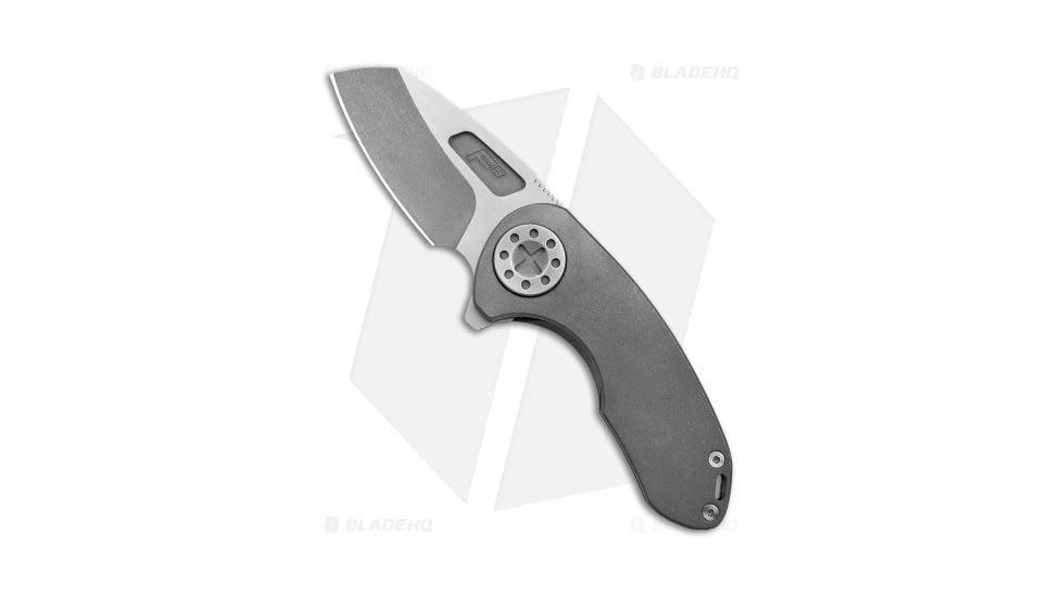Curtiss Knives F3 Compact Folding Knife, 2.50in, CPM MagnaCut, Wharncliffe Blade, Titanium, Gray Handle, Ti/WF, Two Tone, Gray/Gray, 6.25 inch, BHQ-178882