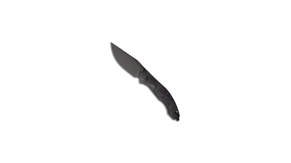 Custom Knife Factory Custom Knife Factory Marfione Sokosha DLC Titanium 3.75" DLC, Black, Bohler M398, adult, BHQ-219447