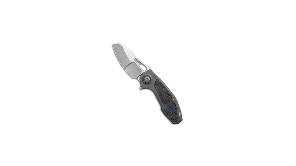 Custom Knife Factory Custom Knife Factory Peace Duke 2.0 Frame Lock Knife Ti/CF3" Stonewash, Gray/Black, Bohler M398, adult, BHQ-234024