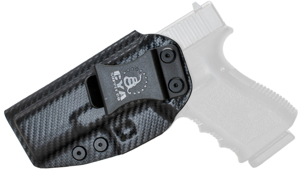 CYA Supply Co. Inside the Waistband Holster, Glock, 19/23/32/19x/45/44, Left Hand, Carbon Fiber, IWB0060