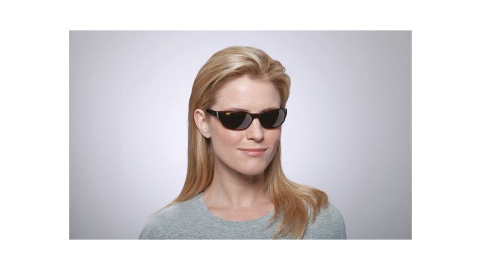 Maui Jim Cyclone Sunglasses w/ Tortoise Frame and HCL Bronze Lenses - H136-10, On Model