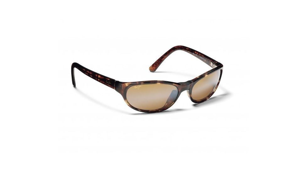Maui Jim Cyclone Sunglasses w/ Tortoise Frame and HCL Bronze Lenses - H136-10, Quarter View