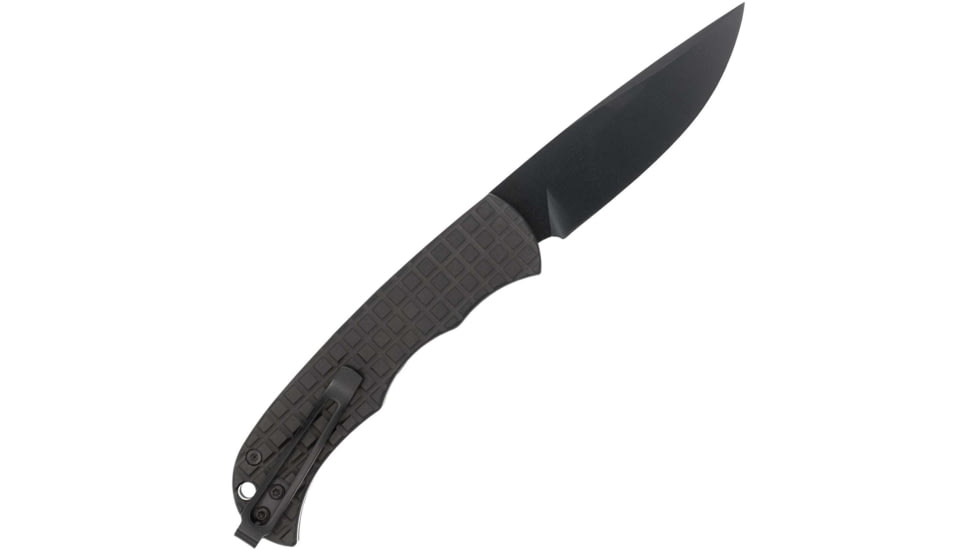 Cyclone Hidden Release Fixed Blade, 3, OTF Plain Black, TiCN D2 Steel Blade, 4 Black Aluminum Handle