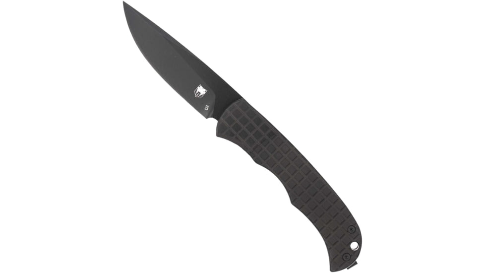Cyclone Hidden Release Fixed Blade, 3, OTF Plain Black, TiCN D2 Steel Blade, 4 Black Aluminum Handle