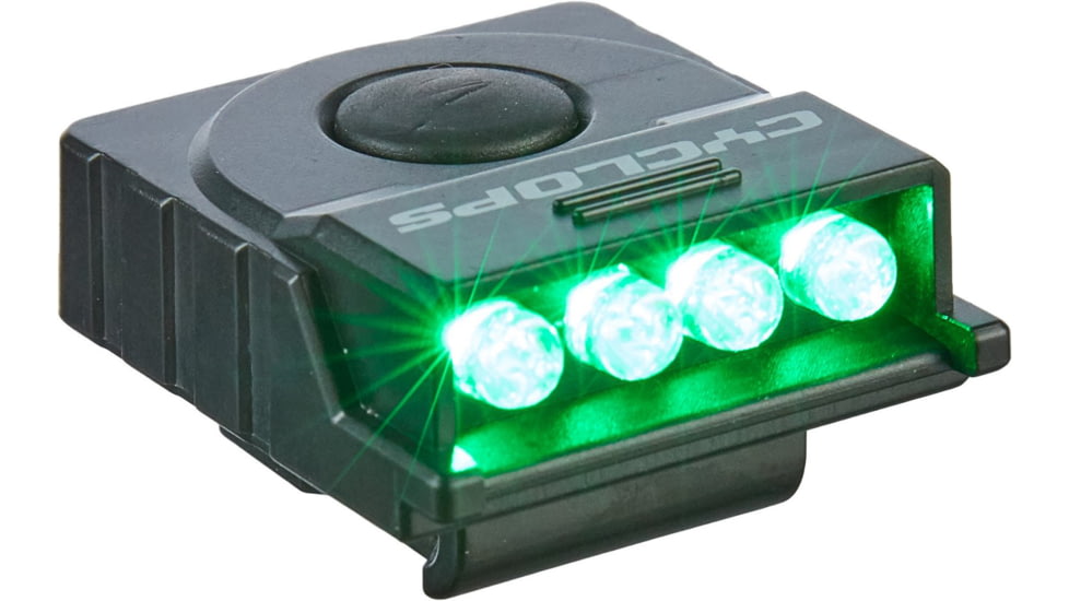 Cyclops Hat Clip Green LED Light Headlamp, Black, CYC-HCBLK-G